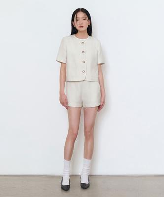 MUSINSA STANDARD WOMAN Women'S Tweed Formal Shorts [Cream]