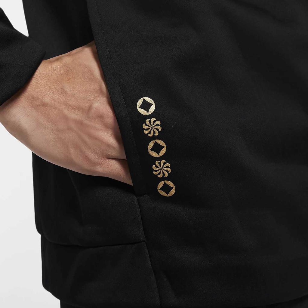 Nike Logo Printed Full-Length Zip Training Jacket Men Jacket Black CU3678-010