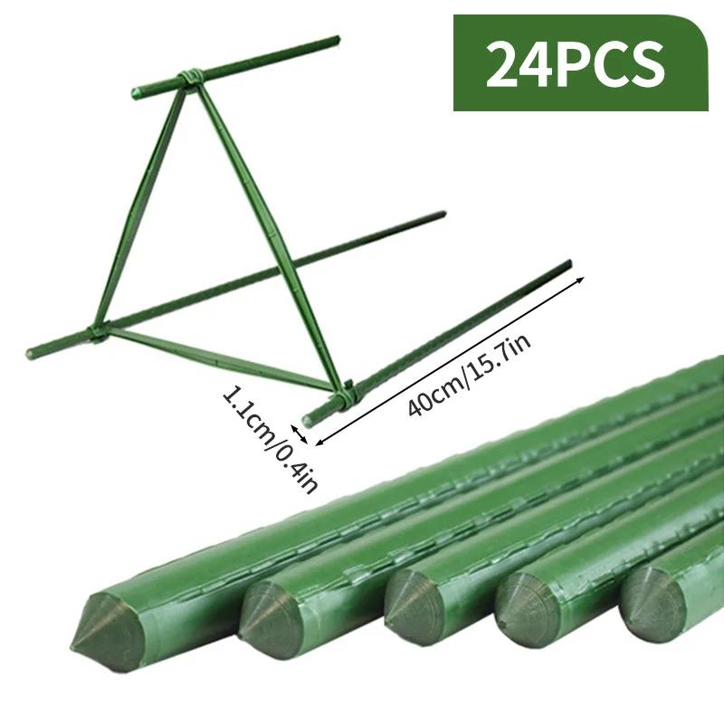 Plant Support Stakes Garden Vine Climbing Rack Pillar Plastic Coated Steel Pipe Greenhouse Bracket Connector Vegetables Planting