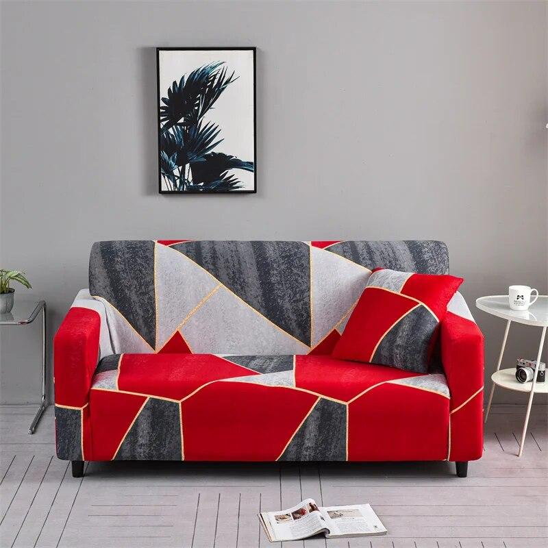 Geometric Sofa Slipcovers Elastic Sofa Cover for Living Room Sectional Corner L-shape Chair Protector Couch Cover 1/2/3/4 Seater