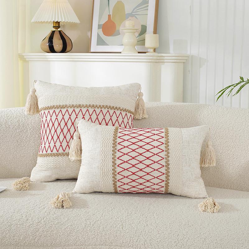 American Multicolor Jacquard Throw Pillow Cover for Sofa, Bed, Chair, and Car