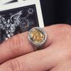 Adjustable Open Ring With Horus Eye Motif Copper Vintage Unisex Statement Men Women