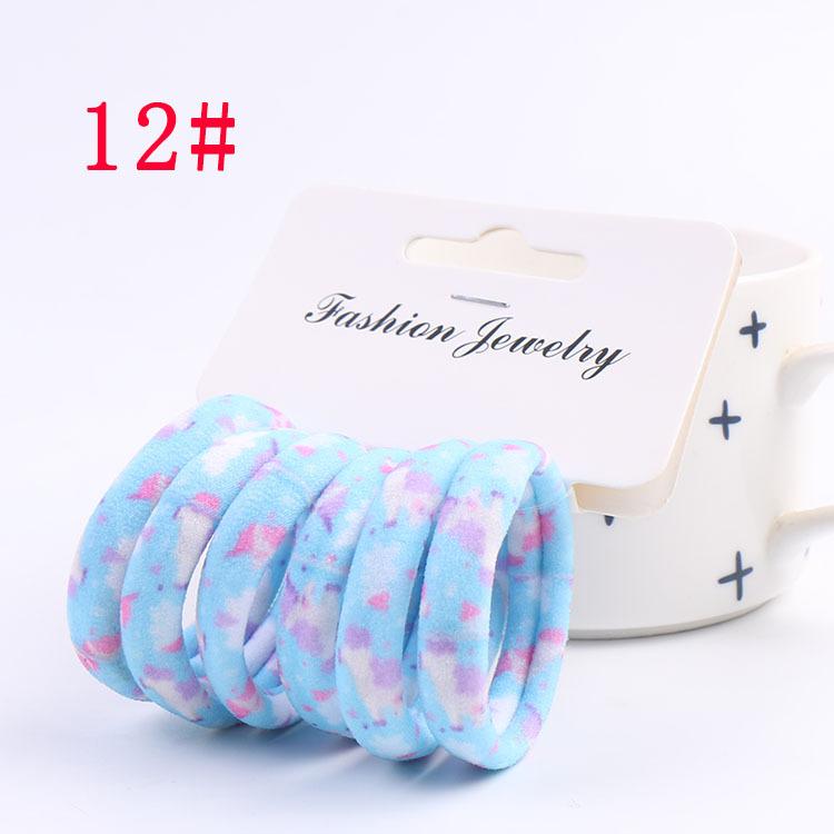 6Pcs/Set High Elasticity Printed Scrunchie Women Girls Children Elastic Hair Rubber Bands Accessories Tie Hair Rope Ring Holder