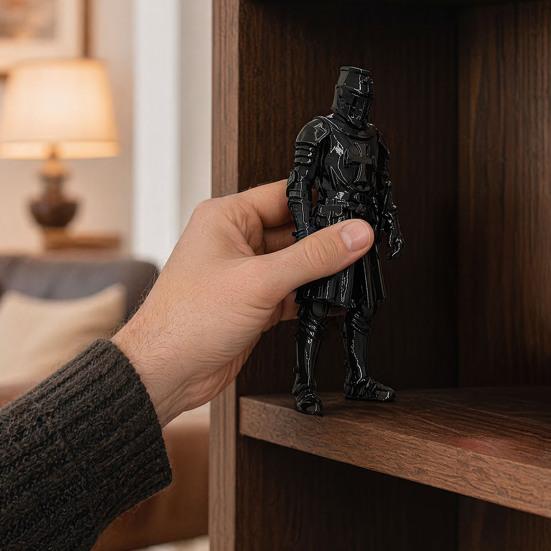 3D Printed Medieval Knight Sentinel Statue, Dark Fantasy Armor Warrior Sculpture, Gothic Tabletop Figurine for Office Home Decor Gift
