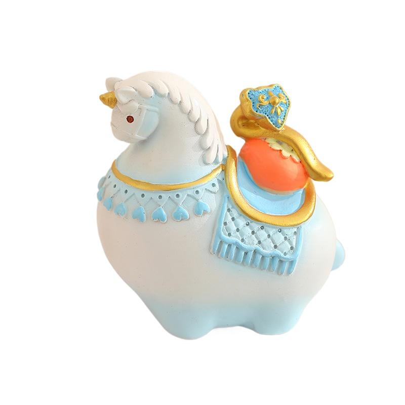 

Guochao little fat horse creative resin ornament desktop home decoration Tang Sancai travel merchandise gift souvenir