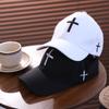 Casual Cross Baseball Cap Cotton Duck Tongue Cap Versatile Cross Embroidered Hat  Sports