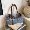 Retro leopard print tote bag women's autumn and winter new fashion versatile handbag high-end single shoulder armpit bag