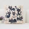 Housse de coussin décorative d'Halloween Chat Citrouille Adaptée pour Maison Salon Canapé Chambre Chambre Housse d'oreiller décorative