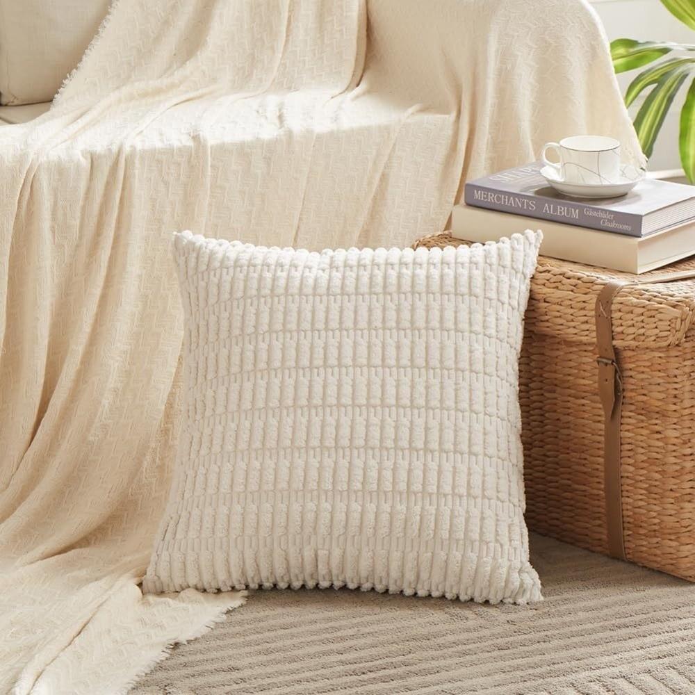 2 pieces/set Soft Corduroy Pillowcase Striped Design Reversible Sided Throw Pillow Velvet Texture Pillow Covers Living Room
