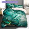Green Marble Pattern Bedding Quilt Set Quilt Cover Pillowcase Home Decoration Gift (1 * Duvet Cover + 2 * Pillowcase, Without Core)
