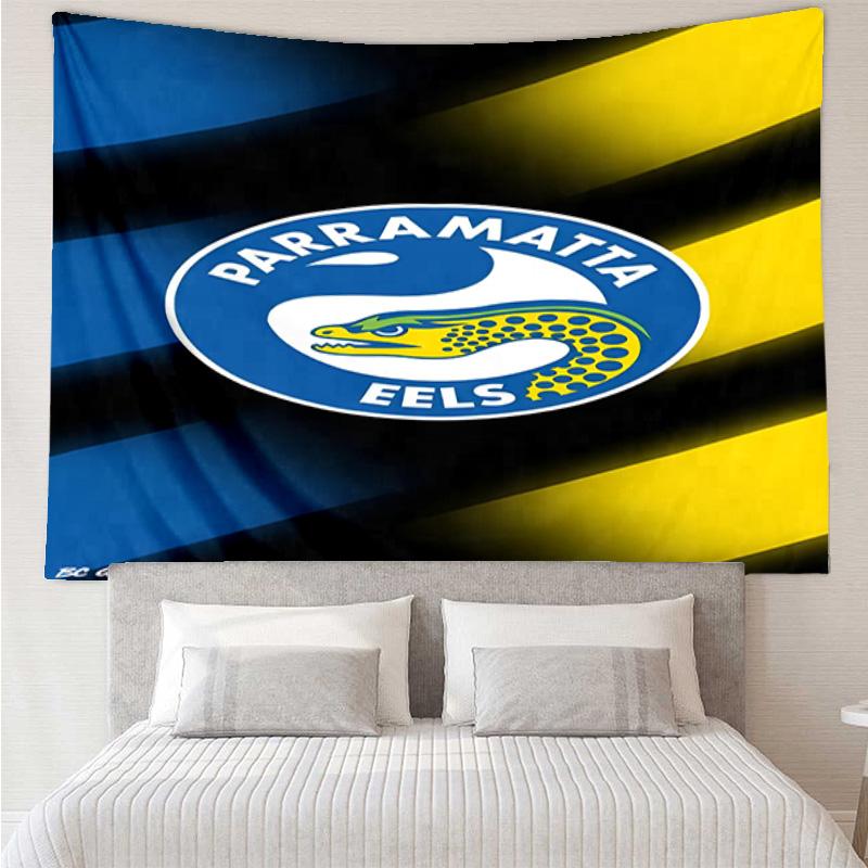 Parramatta Eels Team Crest Tapestry Room Decoration Wall Hanging for Living Room Bedroom, dormitory, Birthday and Christmas gifts