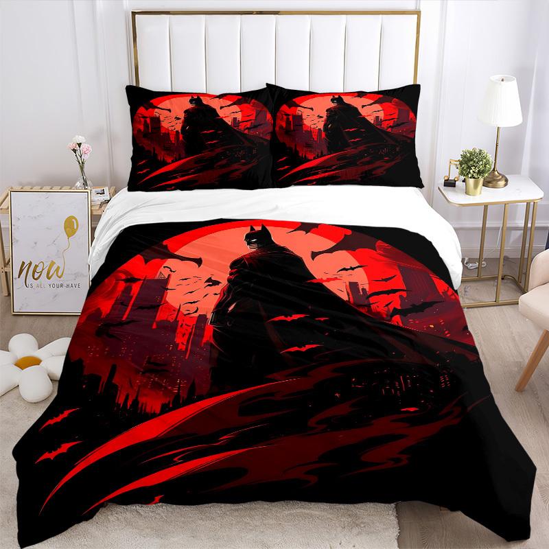 3pcs Batman Cover Set,Soft Comfortable Duvet Cover,Guest Room (1*Duvet Cover + 2*Pillowcases, Without Core) yy251024183