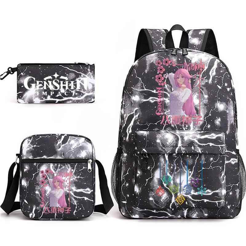Three-piece Backpack Versatile High School Travel Bag
