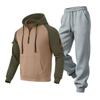 Men's Casual Lined Hoodie and Straight Leg Pants 2 Piece Set , Loose Fit , Gray Pants for Fall Winter