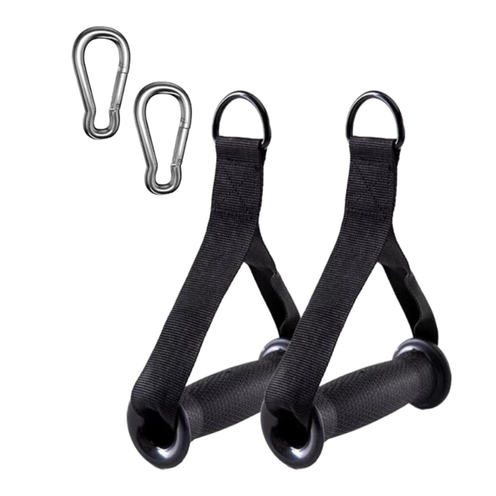 

Exercise Handles, Gym Grip Attachments with Carabiner, Resistance Band Grips for Pilates чорний