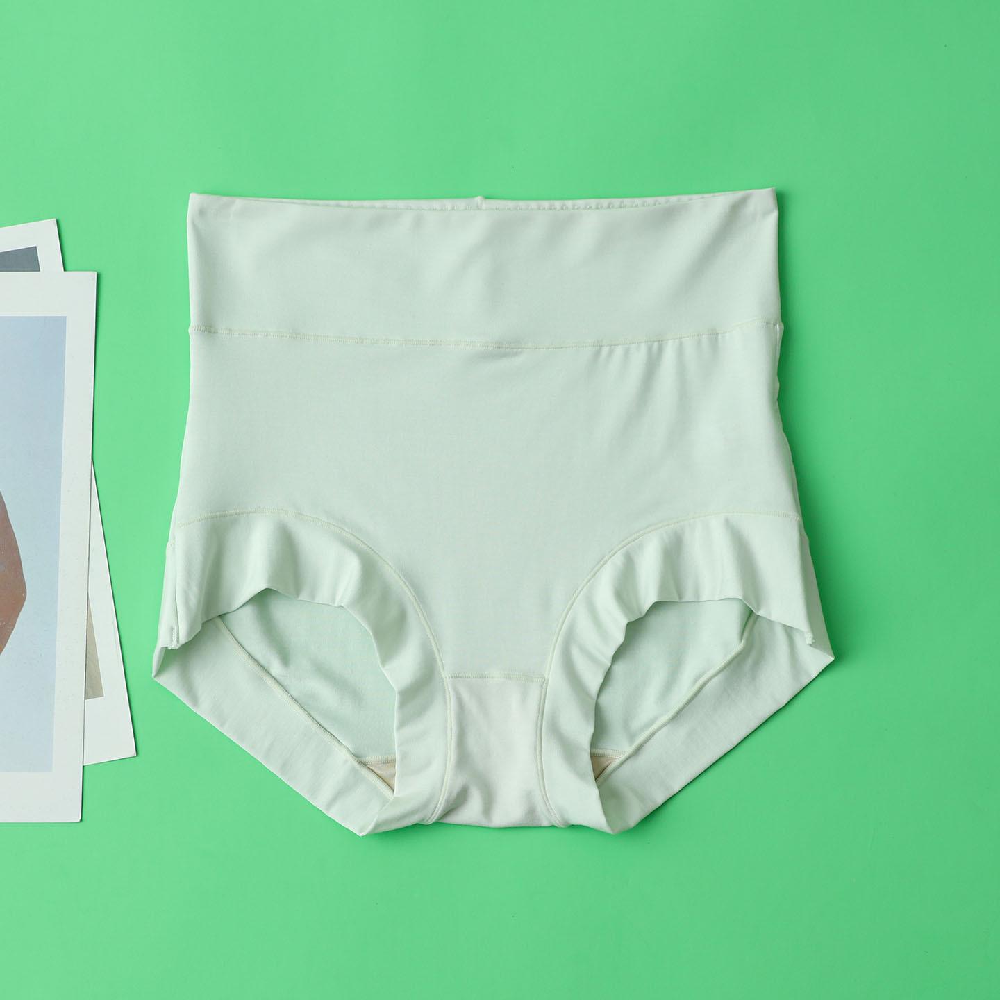 

Женские бесшовные боксеры из натурального шелка с высокой талией - Дышащие, облегающие бедра, корректирующие живот шорты. L светло-зеленый