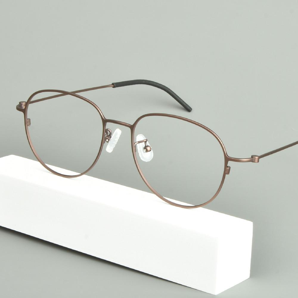 Japanese Handmade Pure Titanium Glasses Frame Men Oval Round Eyeglasses Women Big Face Spectacle Eyewear No Fading Ultralight 6g