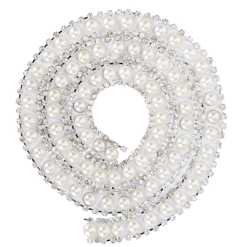 Łańcuch z cyrkoniami spawany dwurzędowy do akcesoriów dekoracyjnych odzieży DIY 1 jard