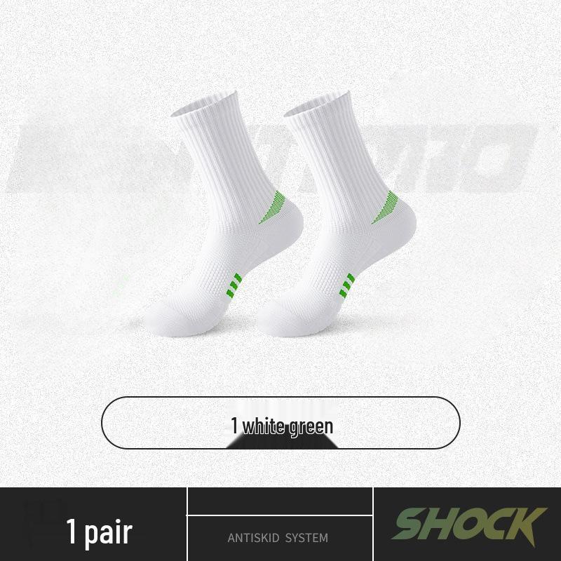 Men's Autumn Mid-Calf Cycling and Running Socks - Mesh, Thickened Towel Bottom, Non-Slip, Long Socks