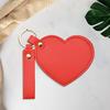 Love Heart Shape Makeup Mirror Waterproof Faux Leather Vanity Mirror Keychain Portable Travel Women Handheld Cosmetic Mirror Bag Pendant