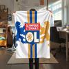 Olympique Lyonnais, Manta de Franela con Patrón, Alta Calidad, Cómoda para Todas las Estaciones, Decoración del Hogar, Calidez y Comodidad, Perfecta para Regalos.