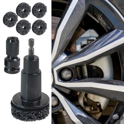 Wheel Stud Cleaner Wheel Hub Resurfacing Kit Brake Grinding Cleaner Rust Remover Polish Auto Tool for 1/2 In Wrench, Lug & Nut