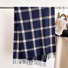 Unisex Korean Plaid Thick Winter Scarf with Tassels - Imitation Cashmere Shawl