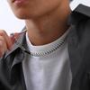 Vnox Unisex Stainless Steel Choker Necklaces,Cuban Link Chain Necklaces for Men Women,Fashion Slide Geometric Bar Pendant Collar