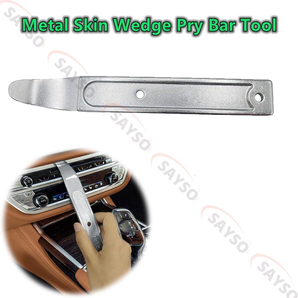 

1pc Silver Metal Skin Wedge Pry Bar Tool Door Panel Removal Tool Pry Tool for Removing Trim Interior Exterior Part for Plane