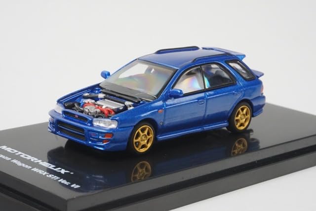 Freestyle MOTORHELIX SUBARU Impreza Wagon WRX STi VI Cappuccio in Fibra Rally Personalizzato M67108 (FREESTYLE) 1/64 Ver. Blu/Carbonio (Modello Finito)