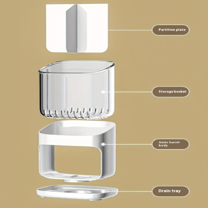 Plastic Kitchen Utensil Holder Draining Cutlery Organizer Kitchen Countertop Storage Basket Chopsticks Storage Holder
