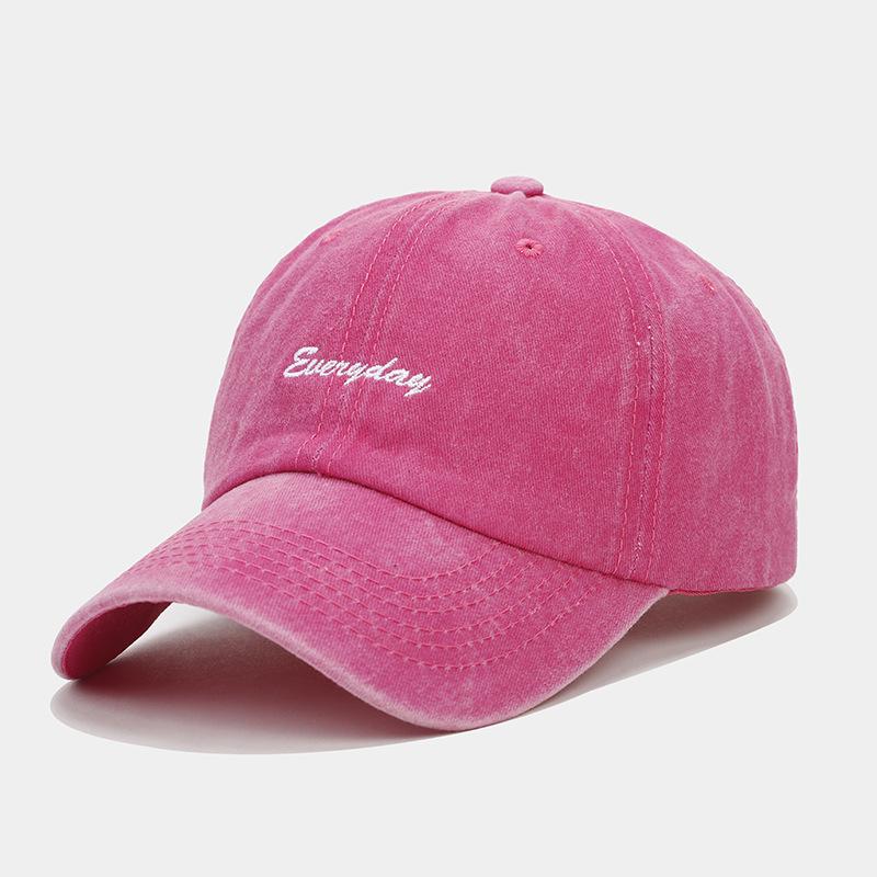 New Washed Letter Embroidered Baseball Cap Men's and Women's Summer Retro Soft Top Cap Outdoor Fashion Versatile Hat