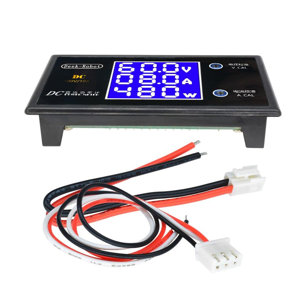 1PC LCD Digital Voltmeter Ammeter Wattmeter Voltage Current Power Meter Volt Detector Tester Monitor DC 0 To 100V 10A 1000W
