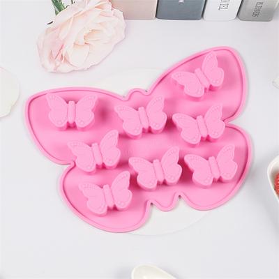 8 Matriță de Silicon cu Ciocolată Fluture DIY Bomboane Budincă Prăjitură Matriță pentru Copt 706