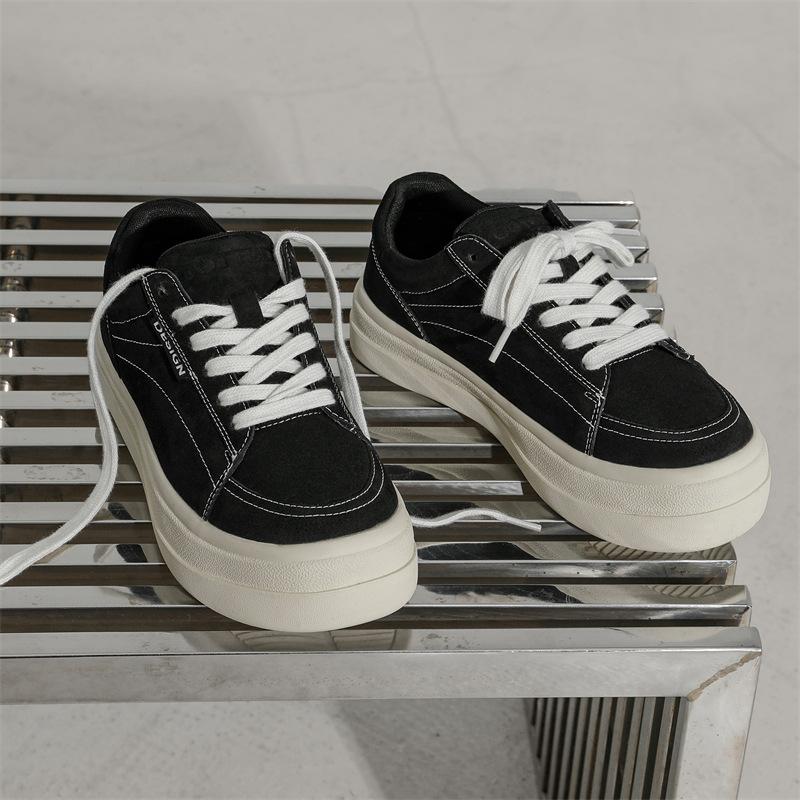 New casual shoes, thick-soled heightened fur sports skateboard shoes, commuter couples, moral training shoes