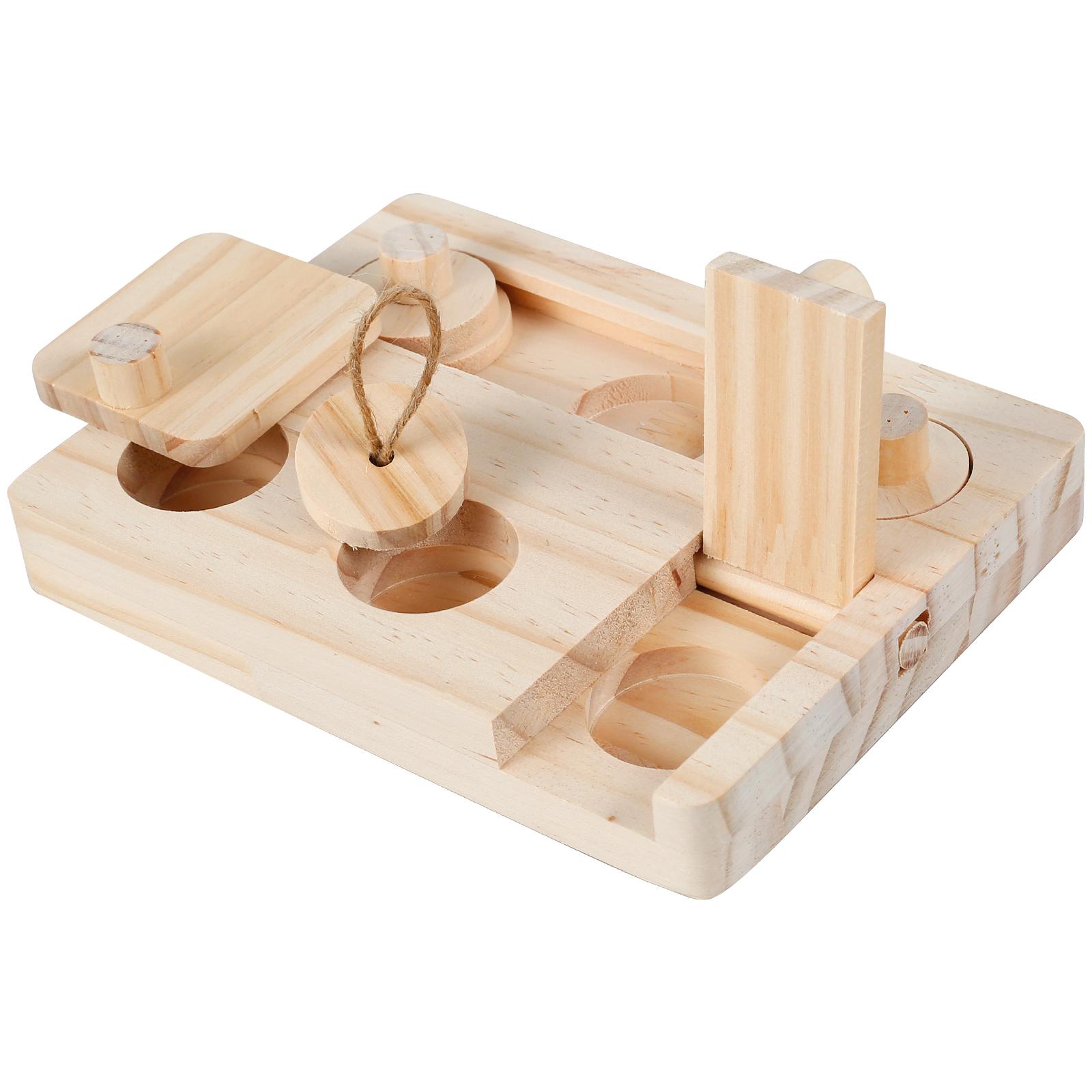 

6 в 1 Деревянные игрушки для кормления хомяков Кормушка для маленьких домашних животных Интерактивная головоломка Диспенсер для лакомств Игрушки для морских свинок