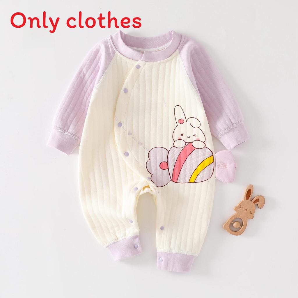Baby Warm Fleece Baby Romper With Cartoon Animals Print Design For Winter And Autumn Newborns Baby Clothes