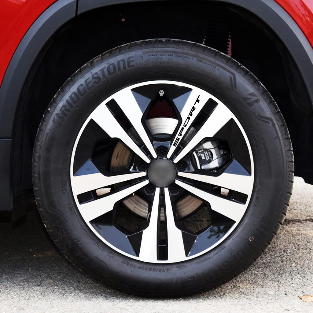 TOMALL 8Pcs Sports Emblem Reflective Sticker for Car Wheel Rim