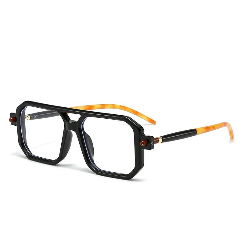 Unise Trendy Design Uv400 Shades Vintage Square Sunglasses For Men Women Fashion Retro Double Bridge Sun Glasses Eyewear