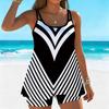 Damen Tankini Badeanzug 2-teilig Vielfältiger Retro-Stil Druck Pflanzenmuster Urlaubs Badeanzüge