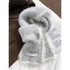 Autumn and Winter New Contrast Color Raw Edge Knitted Scarf for Women Korean Version Ins Fashion Warm Woolen Scarf Student Trend