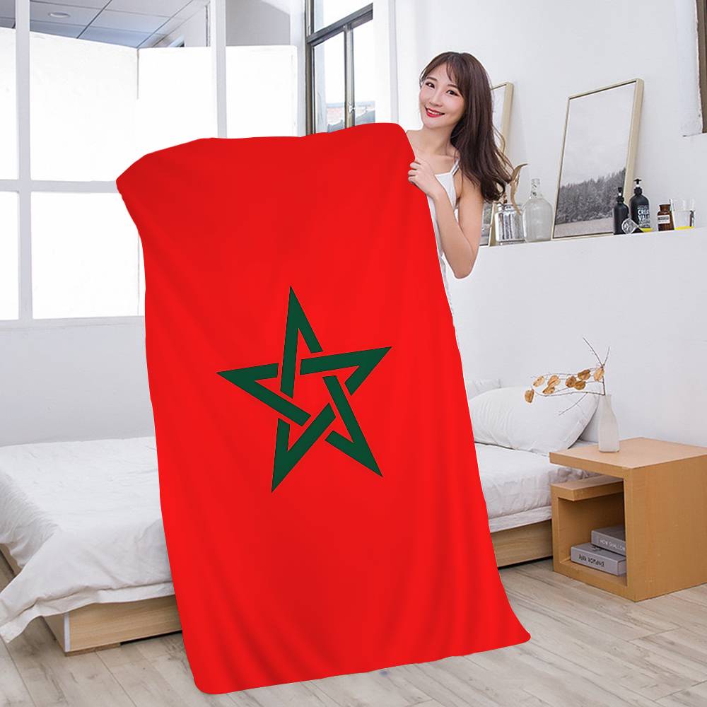 Marokko Karte Flagge Mikrofaser Bedruckt Strandtuch Bergsteigen Yoga Strand Schwimmen Laufen Saugfähig Weiches Handtuch