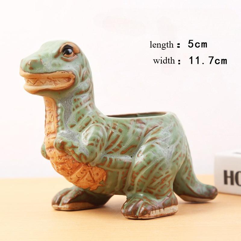 Cartoon Dinosaur Shaped Succulent Cactus Ceramic Personality Small Potted Flower Pot and New Style Indoor Cultivation Universal