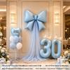 Baby Girl 100 Days Pink Bow Yarn Balloon Decor & Photo Props
