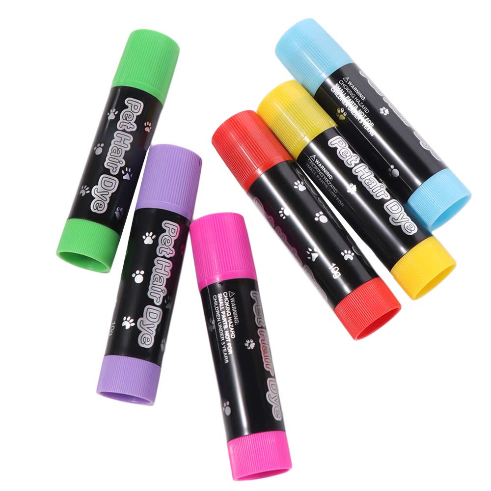 Wasserlösliche Tierhaarfarbe 6 Farben Tierhaarfarbstift Bunte temporäre Farben Tierausstellungen