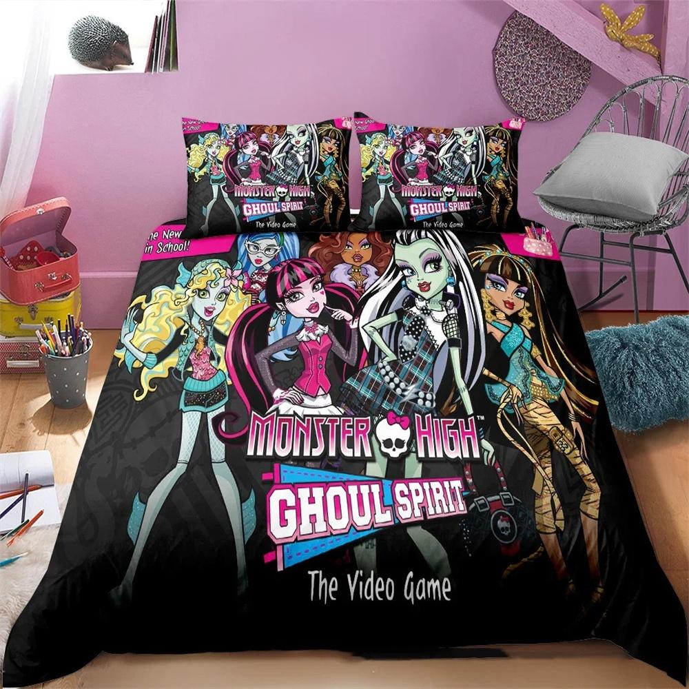 3D Printed Monster High Bedding Collection Duvet Cover Bedroom Comforter Covers Single Twin King Size Quilt Cover Home Textile 23Pcs