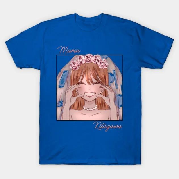 My Dress-Up Darling Marin Kitagawa Evening Dress Anime Graphic T-Shirt Unisex Casual Cotton T-shirts