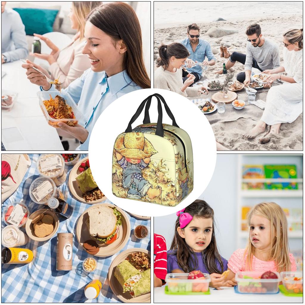 Cartoon S-Sarahs K-Kays Kawaii Girl  Insulated Lunch Bag for Women Portable  Thermal Cooler Lunch Box School