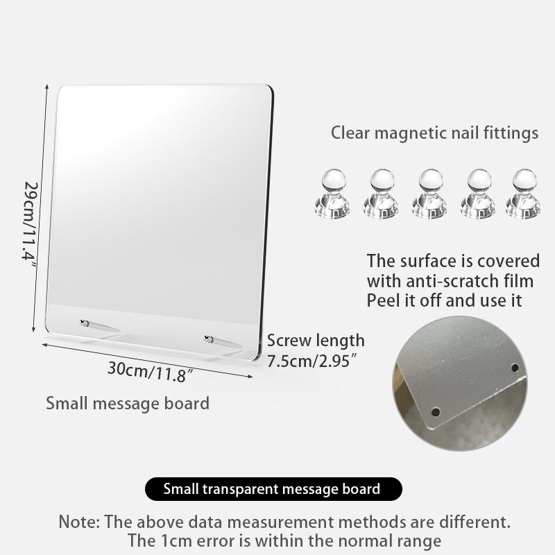 Schreibtisch-Nachrichtentafel Acryl transparente Notiztafel Büro-Memo-Board beschreibbar Zuhause-Memo-Board magnetische Schreibtischplatte