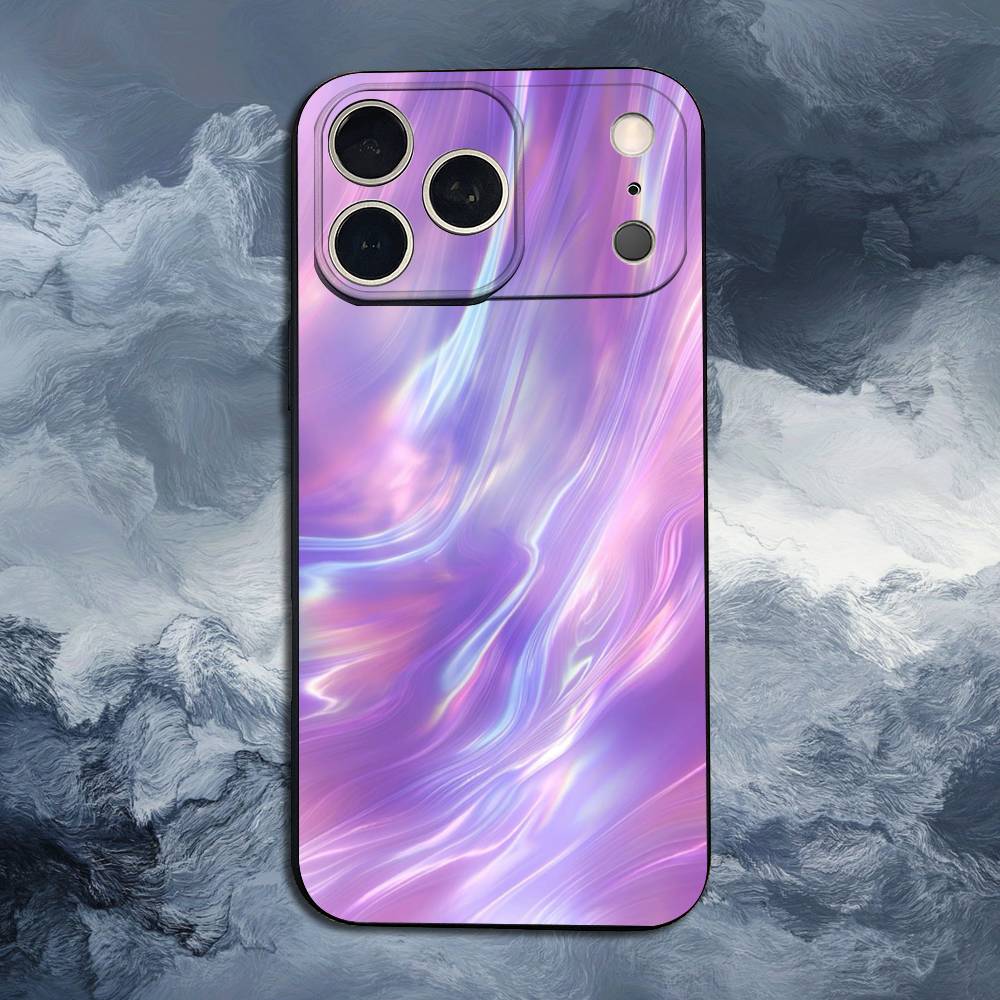 Rainbow Holographic Case For iPhone 15,16,12,14,17,13,11,Plus,Pro Max,8,7,XR,SE,XS,X,Mini,Soft Silicone Black